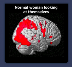 Normal woman looking at themselves
